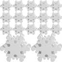 EXCEART 50Pcs Christmas Snowflake Buttons for DIY Crafts White Wooden Snowflake Buttons Embellishments Christmas Tree Ornaments for Winter Party Craft Sewing Home Decor