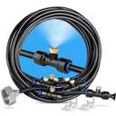 HOMENOTE Misting Cooling System, 26FT (8M) Misting Line + 7 Brass Mist Nozzles + Brass Adapter(3/4") Outdoor Mister for Patio Backyard Garden Greenhouse
