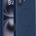Miracase Magnetic for iPhone 16 Plus Case, [Soft Anti-Scratch Microfiber Lining], Compatible with MagSafe, Liquid Silicone Shockproof Drop Protection Phone Case for 16 Plus,Dark Blue