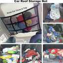 Car Ceiling Cargo Net for SUV,35.4"X25.6"Car Ceiling Storage,Load Capacity Automotive Cargo nets Interior Accessories for Van,Double-Layer Mesh Automotive Roof Camping Essentials