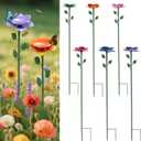 Bee Watering Station, Butterfly Feeder, Metal Bee Water Feeder with Flower Design,Elegant Outdoor Rose Yard & Patio Garden Decor (6PCS)