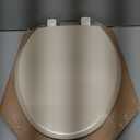 Mayfair Cassel Slow Close Toilet Seat, Easy Clean, Non Slip Premium Wood Seat, Easy Install, Made in USA, Elongated, Bone