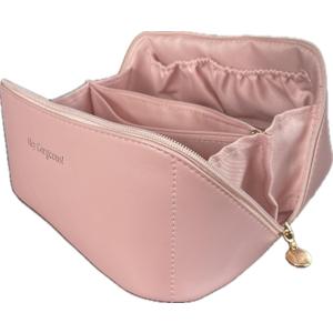 Large Travel Makeup Bag  Waterproof Cosmetic Case, Portable Beauty Organizer with Fixed Divider, Spacious Toiletry Bag for Skincare, Brushes & Accessories, Durable Handle (The Girls I)