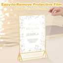 Daofary Acrylic Sign Holder 5x7, 8 Pack Double Sided Clear Gold Frame Tabletop Display, Menu Flyer Table Number Holder for Wedding Reception and Restaurant Tables