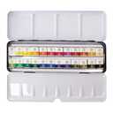 Mungyo Professional Half Pan Size Water Colors Set in Tin Case/Integral Mixing Palette in The lid (24 Colors)