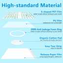 Castor Oil Patches, 40PCS DIY Castor Oil Pack Wrap, Belly Button Patch, Disposable Belly Button Pad with PU Film, Organic Cotton Self-Adhesive Patches, 3.94 x 3.94 Inch Leak-Proof No-Wash Design