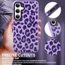SAKUULO Magnetic for Samsung Galaxy S25 Plus Case Dark Purple Leopard Print Pattern [Compatible with MagSafe] [with Screen Protector] Wireless Charge Strengthen Protection Cover (6.7")