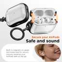 2 x for Airpods Pro 3 Case Clear, Soft TPU Transparent Anti-Yellowing for Apple AirPods Pro 3rd Generation (2025) Case Cover for Men & Women with Keychain, Military-Grade Shockproof, Clear+Black