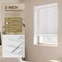 2 Inch Faux Wood Blinds with Valance Cordless Light Filtering Windows Horizontal Blinds for Living Room, Bedroom, Interior Door Windows,White,24" W x 36" H
