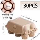 30 Pack Half Dozen Egg Cartons, Blank Natural Pulp Egg Carton Bulk 6 Count for Chicken Eggs and Duck Eggs, Reusable, Protects, Egg Storage Containers for Home Kitchen and Farmhouse (30 PCS 6 Count)