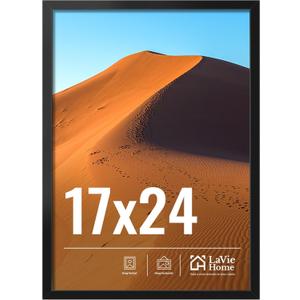 LaVie Home 17x24 Picture Frame for Wall Display, 17x24 Black Picture Frame with HD Plexiglas, 17 x 24 Photo Frame 1 Pack, Display Frame for Vertical or Horizontal, Classic Collection