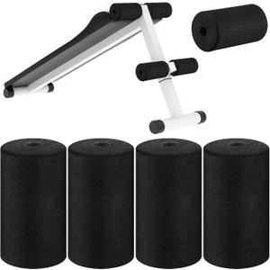 Deekin 4 Pcs Foam Foot Pad Rollers Buffer Tube Cover for Exercise Machine Home Gym Equipment Replacement Pads for Leg Extension Weight Bench Inversion Table(0.87 x 2.75 x 5.1 Inches)