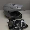 Adult ATV Dirt Bike Helmet with Goggles Gloves & Mask Adjustable Sun Visor Motorcycle Adult Helmet Off-Road Motocross Downhill Moped MX for Unisex-Adult-Gray, XL