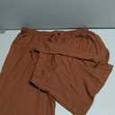 Lastshe Women's Plus Size Pants Elastic Waist Casual Wide Leg Knit Pajama Drawstring Pull On Lounge Straight Trousers (Brown, XXL)