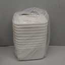 10 Pack White Plastic Storage Bins, Storage Container for Organizing, Storage Boxes with Handle for Shelves, Cute Organizer Bins for Craft, Snacks, Pantry, Cabinet, 9.69x6.7x5.7 inch