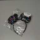 Glittery Mouse Ears Headband, Black, Colorful Sequins, Girls Costume Party Accessory; LM-H, One size fits all