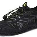 UBFEN Water Shoes Aqua Swim Shoes Mens Womens Beach Sports Quick Dry Barefoot for Boating Fishing Diving Surfing (11 Women/9.5 Men, Black)