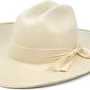 Keilin Cowgirl Hat Brushed Cowboy Hat for Women and Men Customizable Felt Western Hat with Shapeable Wide Brim (Large-X-Large, Cream White)