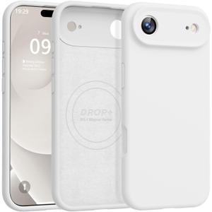 Ktele Magnetic for iPhone Air Case [Compatible with Magsafe] [Premium Silicone Satin-Smooth Touch] Slim Shockproof Anti-Scratch Microfiber Lining Case, 6.5 inch, White