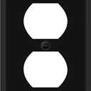 ENERLITES Duplex Receptacle Metal Wall Plate, Outlet Cover, Corrosion Resistant, Standard Size 1-Gang 4.50" x 2.76", Powder Coated Stamped Steel, 7721-BM, Black Matte