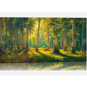 Forest Wall Art Green Nature Canvas Pictures White Birch Tree Painting for Living Room Spring Scenery Art Prints Decor Modern Mountain Landscape Artwork for Bedroom Dinning Room Home Office Decorations 20x40inch