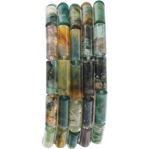 BEADIA Natural Indian Agate Tube Beads 13x4mm 30pcs Cylinder Loose Semi Gemstone Beads for Jewelry Making Design