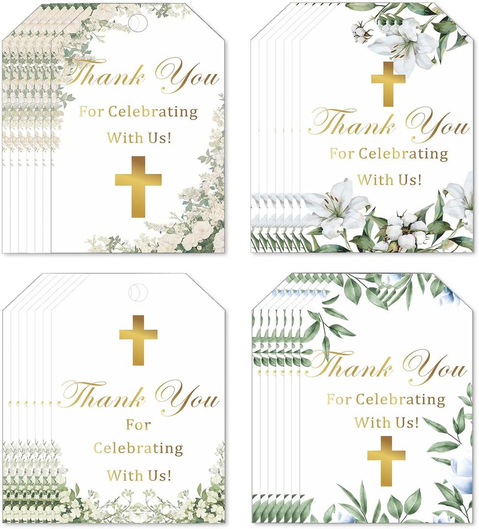 120 PCS Christian Gift Tags with String - Christian Gifts for Women Men Bible Gifts for Girls Bible Accessories for Women Faith Based Gift for Women Baptism Party Favors Thank You Religious GIF Tags