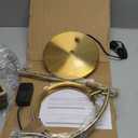 Brightech Nova Modern Table Lamp - Contemporary Arc Desk Lamp with 2-Circle Ring-Style Pendant - Alexa Compatible Nightstand Beside The Couch Lamp with Arching Pole Matches Living Room Dcor - Brass (Warm White Light with Brass Frame)