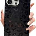 Jmltech for iPhone 16 Pro Max Case Cheeah Leopard Women Rectangle Edge Retro Vintage Protective Drop Protection Phone Cases for iPhone 16 Pro Max Black