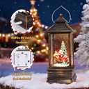 Christmas Snow Globe Water Lantern Musical Glitter Santa Claus Christmas Tree Decor, USB or Battery Operated Christmas Lantern for Thanksgiving 10.7" x 3.7" x 3.7"