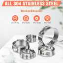 120pcs 3/4 inch PEX Cinch Clamps Rings, 304 Stainless Steel Single Ear Hose Clamps, Heavy Duty Pex Crimp Rings for PEX Tubing Pipe Fitting Connections