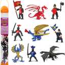 Safari Ltd Knights & Dragons TOOB - 9 Mini Figurines with Knights, Drake, Tiamat, Wyvern, and Peluda Dragon - Toy Figures for Boys, Girls & Kids Ages 3+