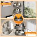 Corner Shower Caddy 2-Pack, Suction Cup Bathroom Shower Organizer with Hooks, No Drilling Rustproof Aluminum Floating Wall Shelf for Inside Shower, Gun Grey (Triangular)