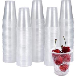 300 Pack 5 OZ Clear Plastic Cups,Disposable Mouthwash Cups,5 Ounce Cold Party Drinking Tumblers Ideal for Whiskey, Drinking Tasting, Food Samples
