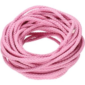 M METERXITY Round Braided Leather Cord, 10 Yards 5mm Six-Strand Faux Beading String Rope Bolo Tie 10 Meters Long for Jewelry Making/DIY Crafts, String Macrame Bracelet Thread [Pink]