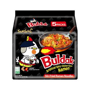 Samyang Buldak Hot Spicy Chicken Ramen Noodle Korean Stir-Fried Ramen, Original Flavor, Pack of 5 (4.94 Ounce (Pack of 5))