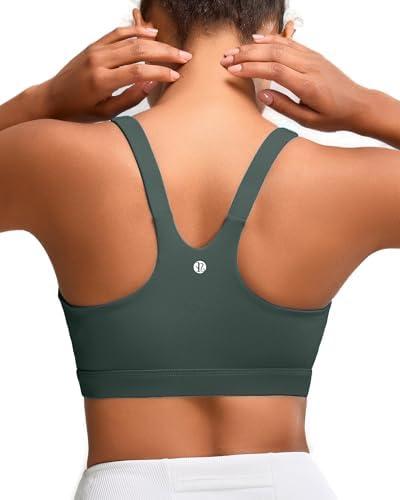 RUNNING GIRL Sports Bra for Women High Support, Molded Cup High Impact Sports Bras for Women with Sewn in Pads Size, L, Teal