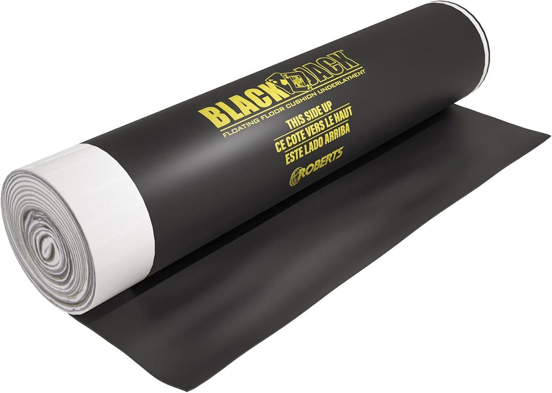 ROBERTS Black Jack Underlayment - 100 sq. ft. Roll - 43" x 28' x 2.5 mm