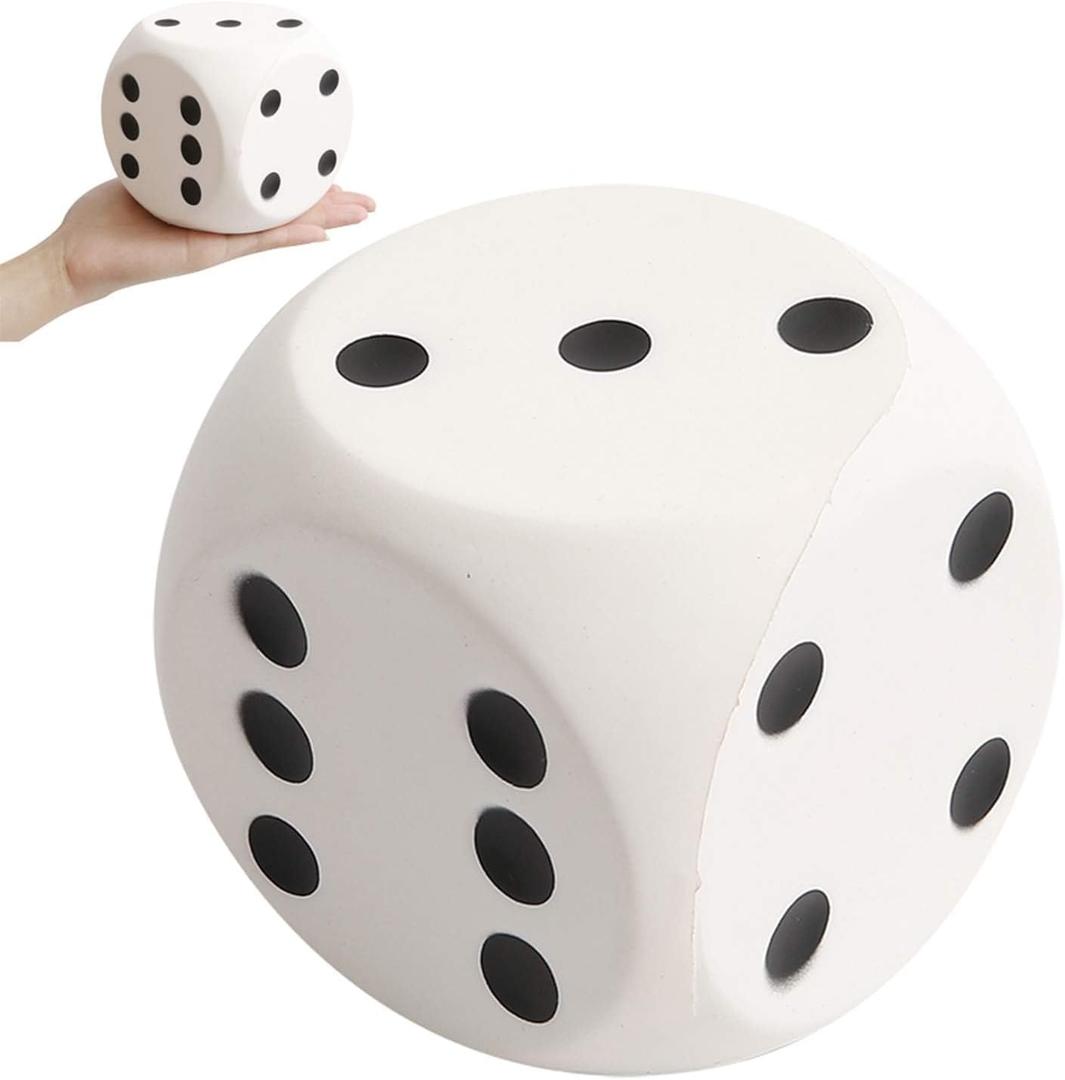 Anboor 3.9" Squishies Dice Kawaii Soft Slow Rising Scented Squishies Stress Relief Kids Toys Collection Decorative Props (White)