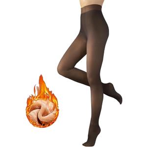 200D Thermal Opaque Winter Tights, Skin-Permeable, Slim Fit (Black, M)