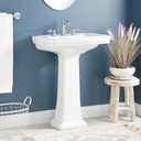 Key West 24" Vitreous China Pedestal Sink with Porcelain Base and 3 Faucet Holes at 8" Centers