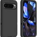 for Google Pixel 9 Pro XL Case, Soft TPU Hard PC Heavy Duty Protective Case Shockproof Dustproof 3 in 1 Phone Cover for Google Pixel 9 Pro XL - Black