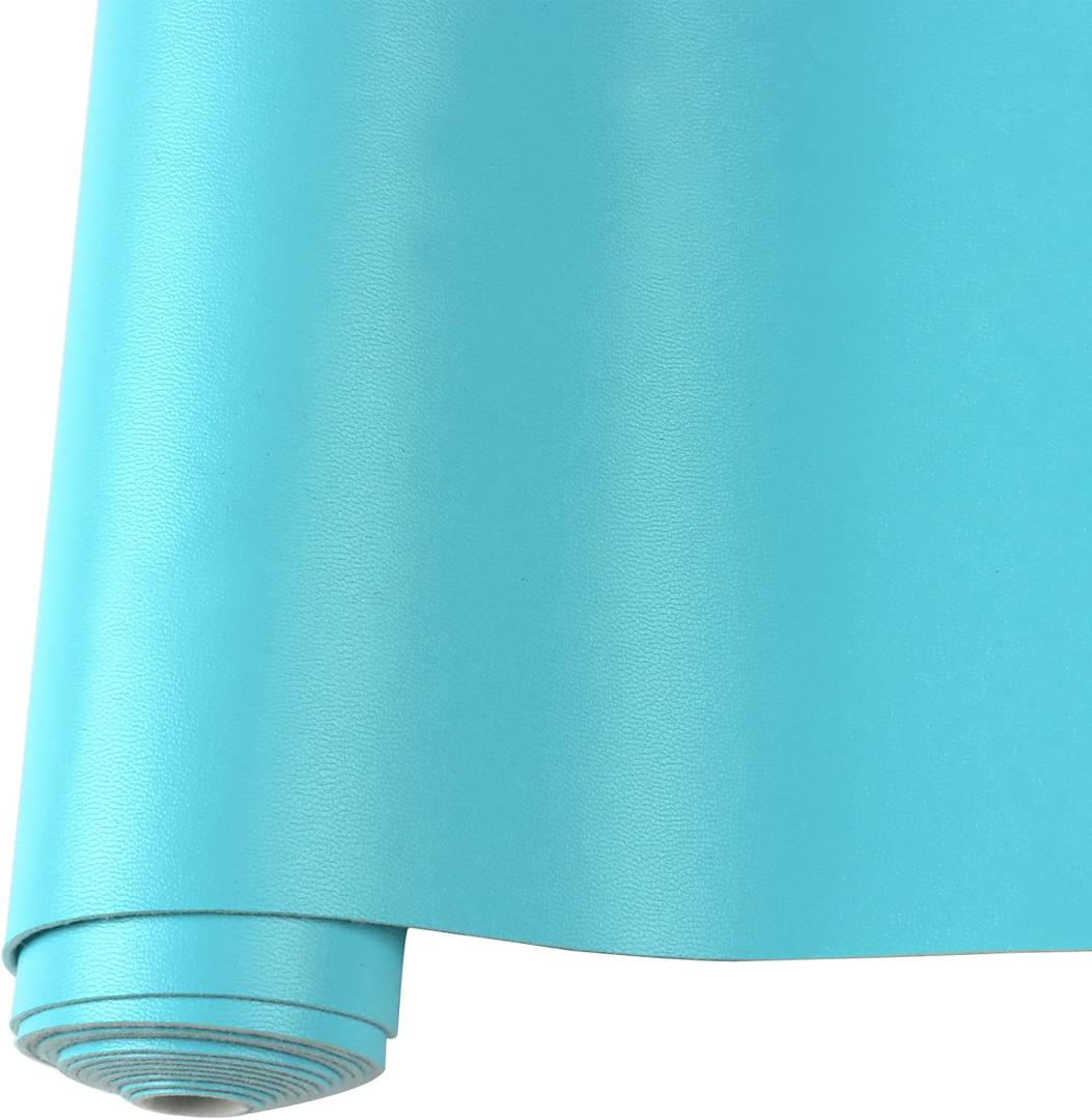 Smooth Solid Color Faux Leather Sheets Roll 12"X53" (30cmX135cm),Very Suitable for Making Crafts, Leather Earrings, Bows,Sewing (Sky Blue)