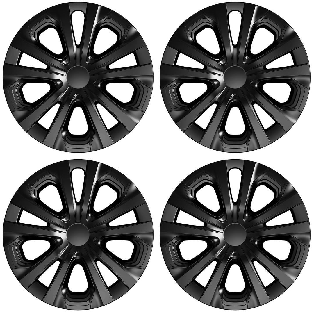 TangMiGe 4-Pack 15 inch Hubcaps Compatible with Toyota Prius 2019-2022, Prius Prime 2020-2022, Corolla Hybrid 2020-2024, fit for 15" Steel Wheel, Rim Cover Skin Hub Cap (Dual-Tone Silver+Black)