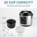 Aroma Housewares Professional Plus ARC-5000SB 20 Cup (Cooked) Digital Rice Cooker, Food Steamer, Slow Cooker, Stainless Exterior/Nonstick Pot, Silver, Black, 10-cup uncooked/20-cup cooked/4QT
