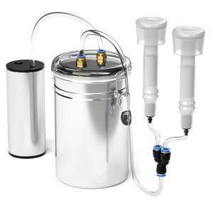 2L Goat Milking Machine, Mefape Cow Milking Machine Portable, No Pulsation Vacuum Suction Pump Goat Milker, Effort-Saving Automatic Goat Milking Supplies with Stainless Steel Bucket, for Cows Goats