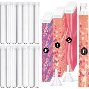 38 Pcs Tampon Flask Set Included Tube Flasks Containers for Women Tampon Reusable Wrappers Funnels for Cruise Event(Rainbow Style)