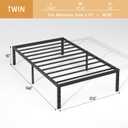 NEW JETO Metal Bed Frame,Twin Size Bed Frame with Storage Space,16 Inch