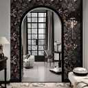 2 x Peel and Stick Wallpaper Black Floral Wallpaper Dark Floral Leaf Contact Paper for Cabinet Vintage Self-Adhesive Removable Wall Paper for Bathroom Bedroom Kitchen Shelf Liner 17.3" x 118" (Black/ Pink/ Purple)