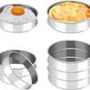 8Pack Crumpet Rings English Muffin Rings 4"+3.15"-Round Egg Rings -Stainless Steel Tart Rings-Ring for Cooking Baking-Round Metal Cooking Rings (4 inch+3.15 inch-8 pieces)